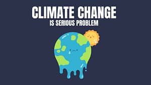 Illustration showing the impact of climate change on respiratory health, with pollution, heatwaves, and wildfires contributing to increased respiratory issues like asthma and COPD.